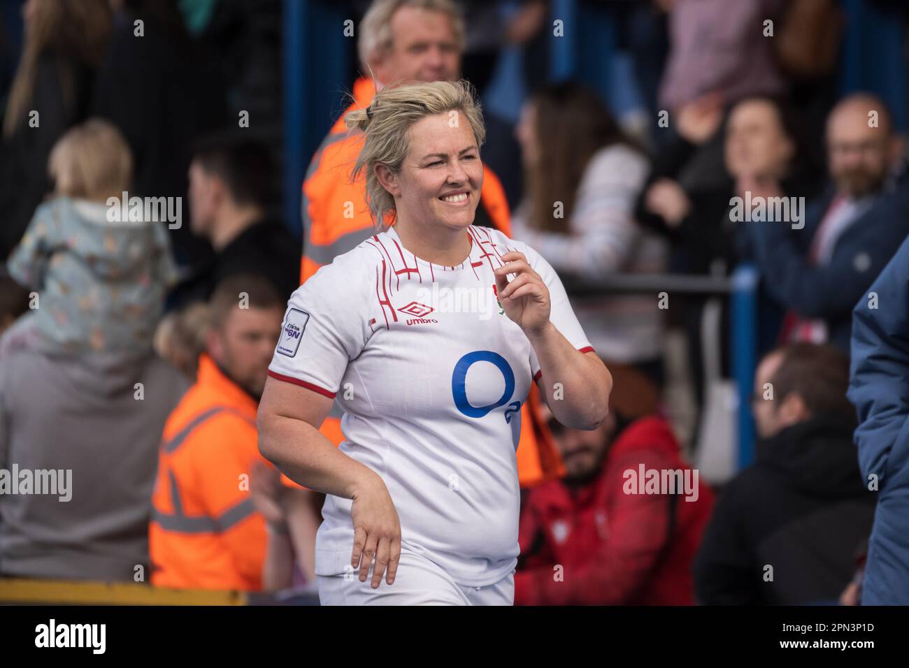 Cardiff, Wales. 15th April 2023. Marlie Packer after the TikTok Women’s Six Nations rugby match, Wales versus England at Cardiff Park Arms Stadium in Cardiff, Wales. Credit: Sam Hardwick/Alamy Live News. Stock Photo