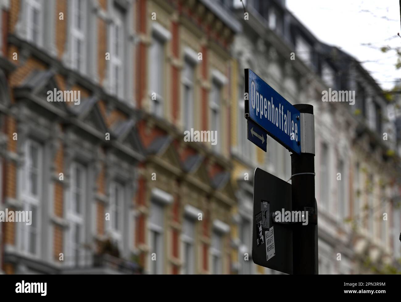 Aachen, Germany. 16th Apr, 2023. View of the historic house facades on