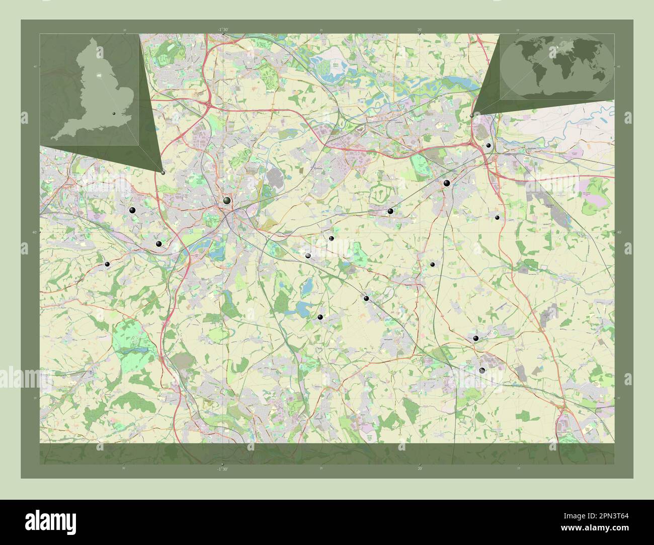 Wakefield, unitary authority of England Great Britain. Open Street