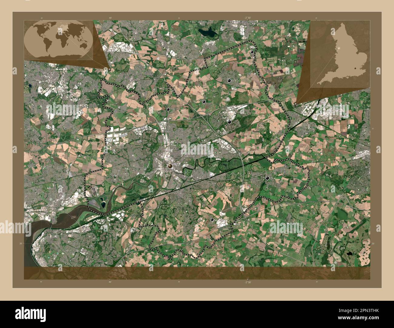 Warrington, Unitary Authority Of England - Great Britain. Low ...