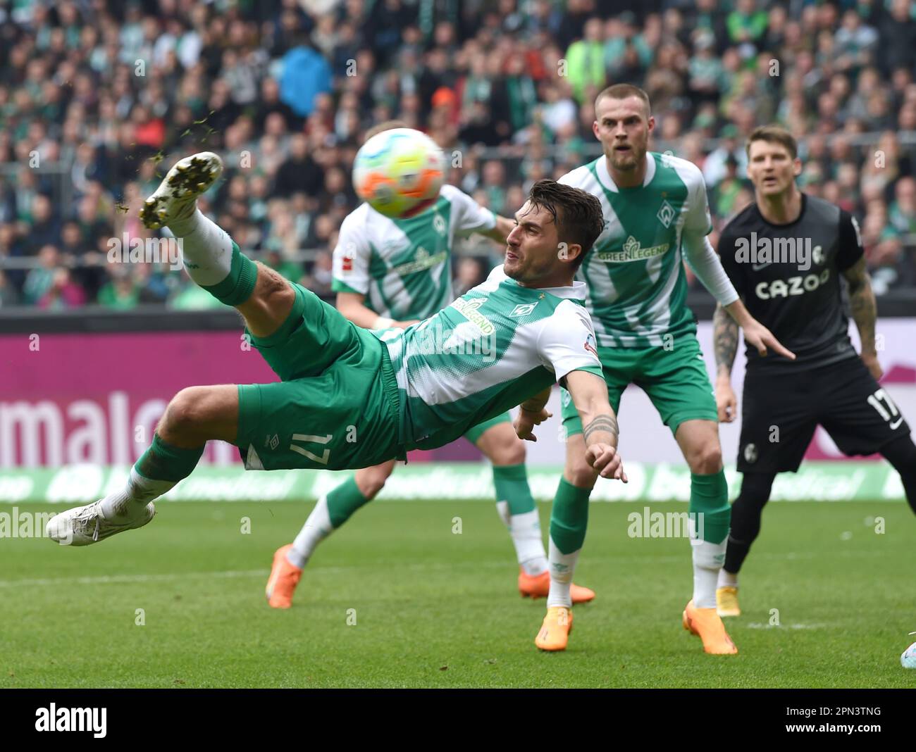 Bremen, Germany. 16th Apr, 2023. Soccer: Bundesliga, Werder Bremen - SC ...