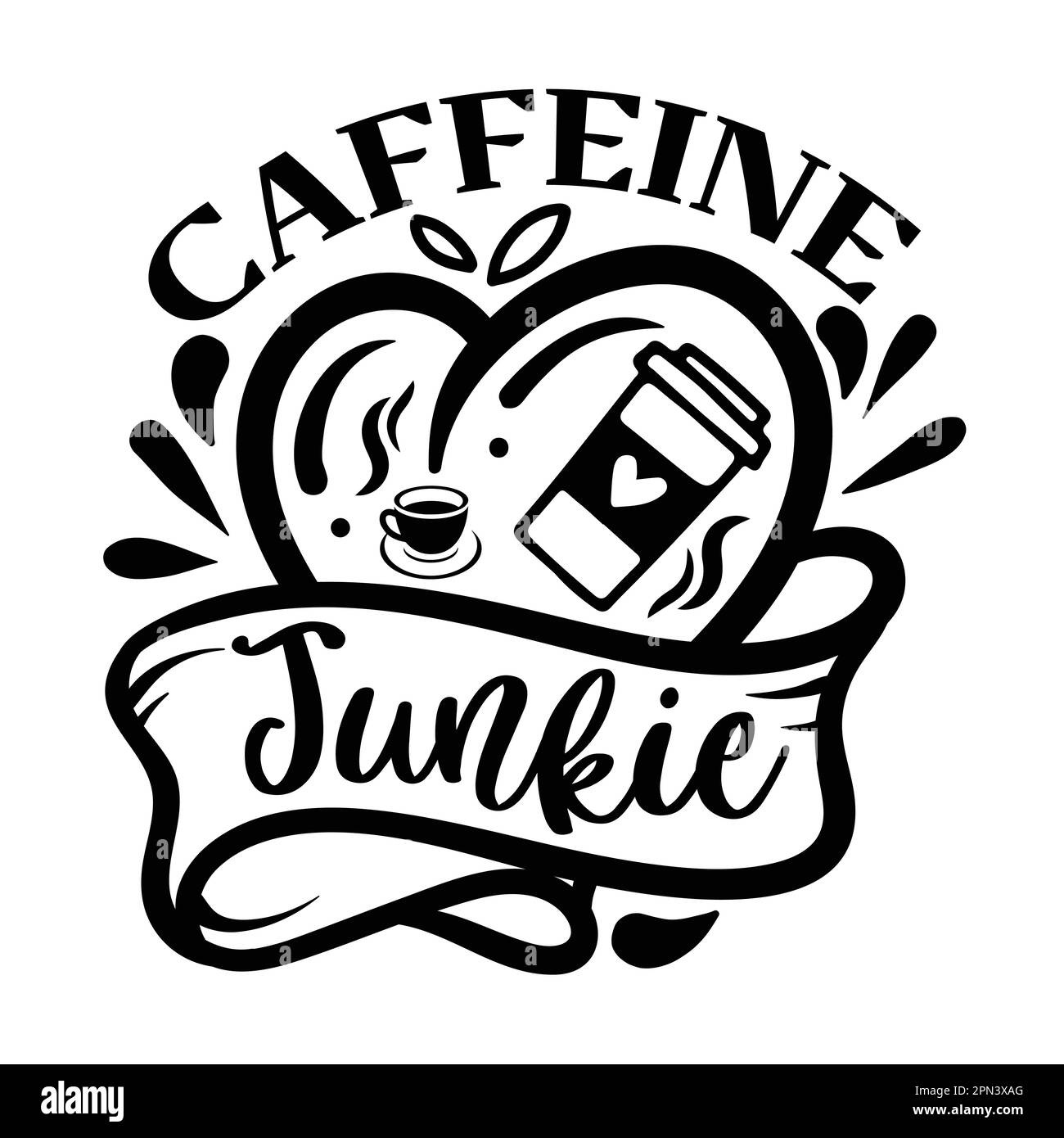 Caffeine Junkie Mother's Day typography shirt design for mother lover