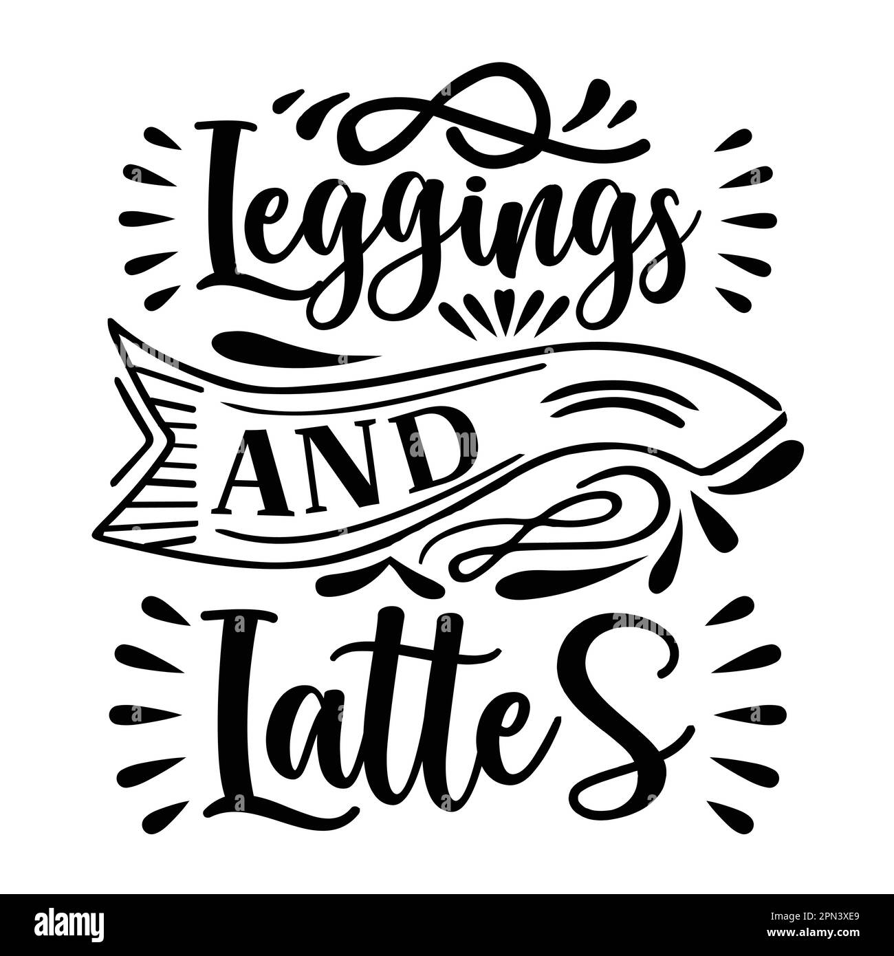 Leggings And Lattes, Mother's Day typography shirt design for mother ...