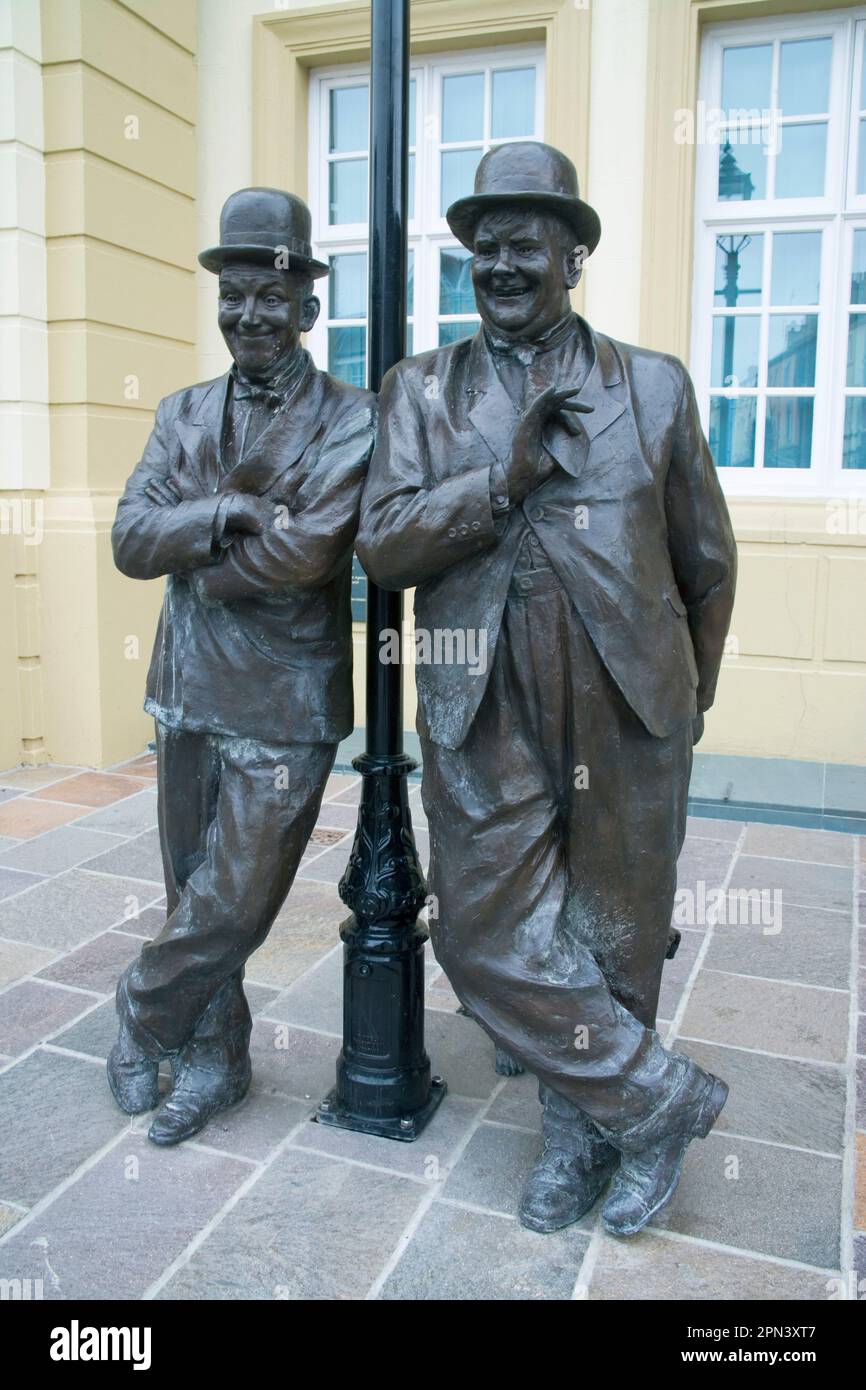 Statue Of Laurel And Hardy In Ulveston Cumbria The Birth Place Of Stan 