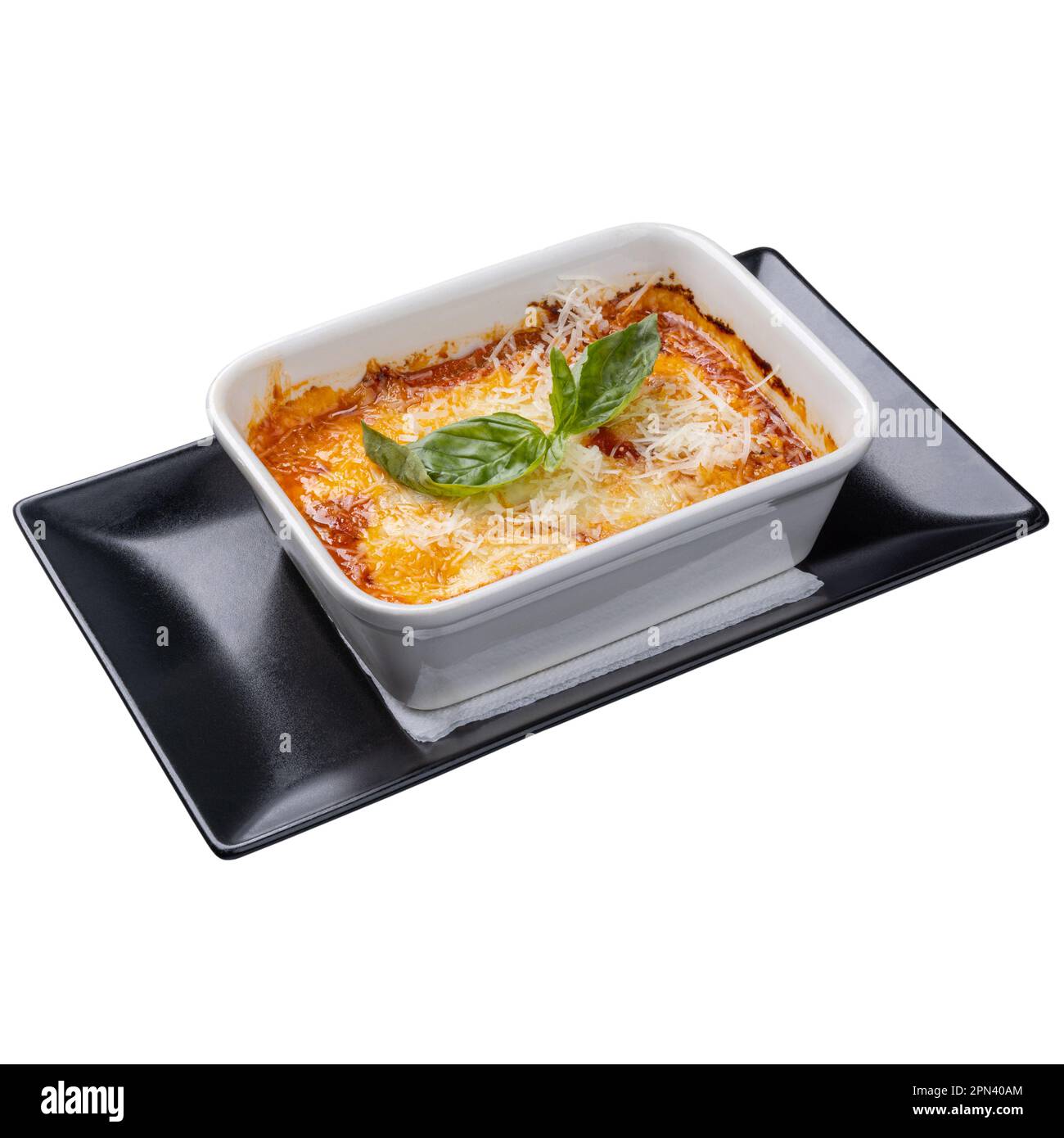 Restaurant Italian dinner pasta menu concept, Lasagna Stock Photo
