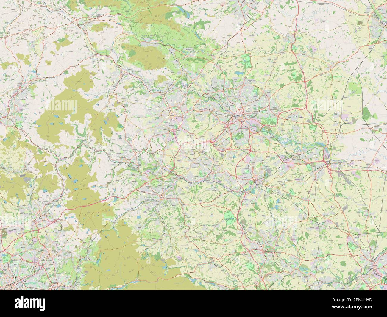 West Yorkshire, region of England - Great Britain. Open Street Map ...