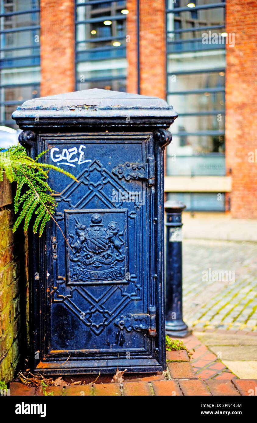 Old Cast Iron Service Box, Castle Street, Manchester, Lancashire