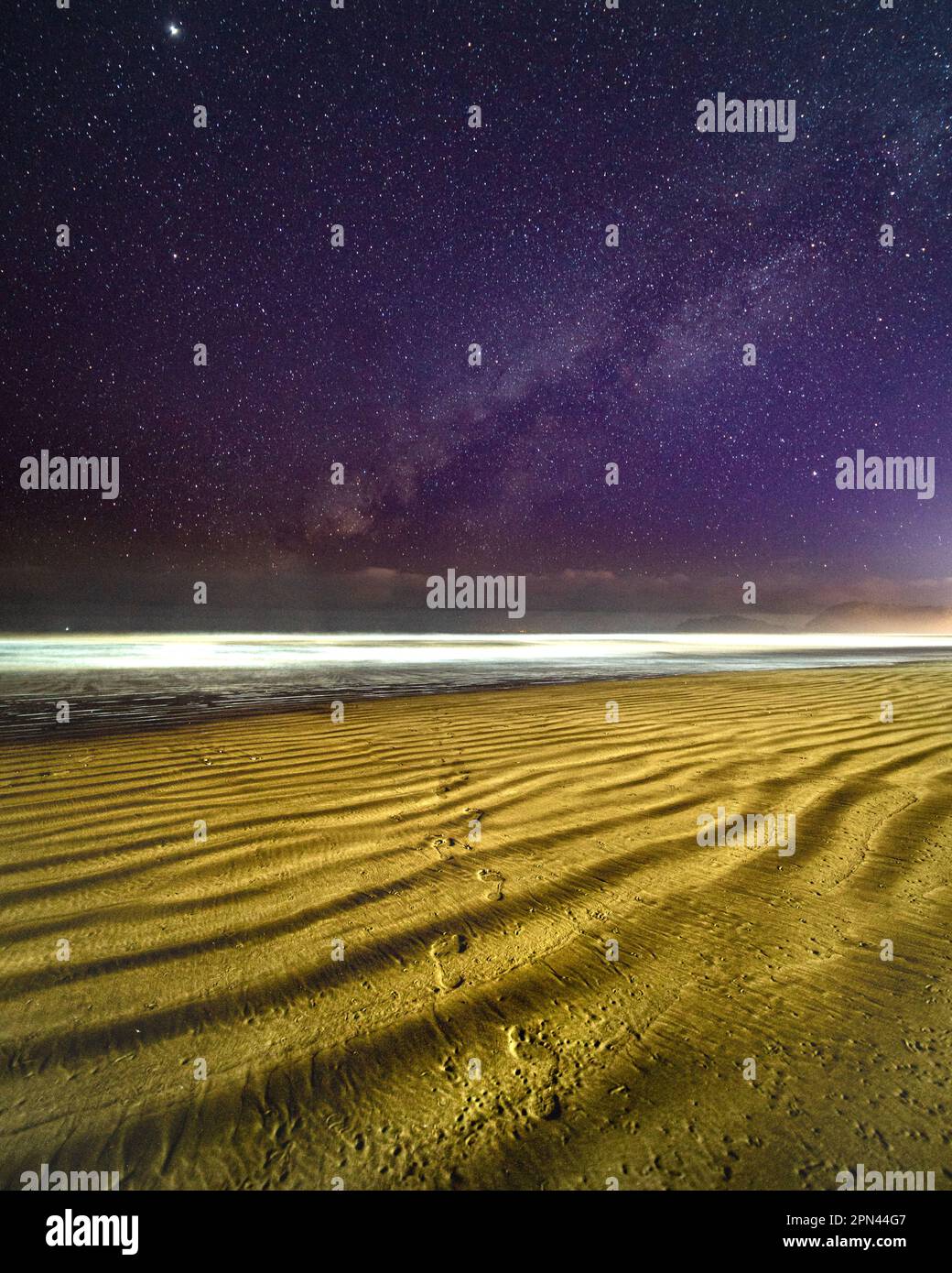 Amazing bioluminescence and stars at night Stock Photo Alamy