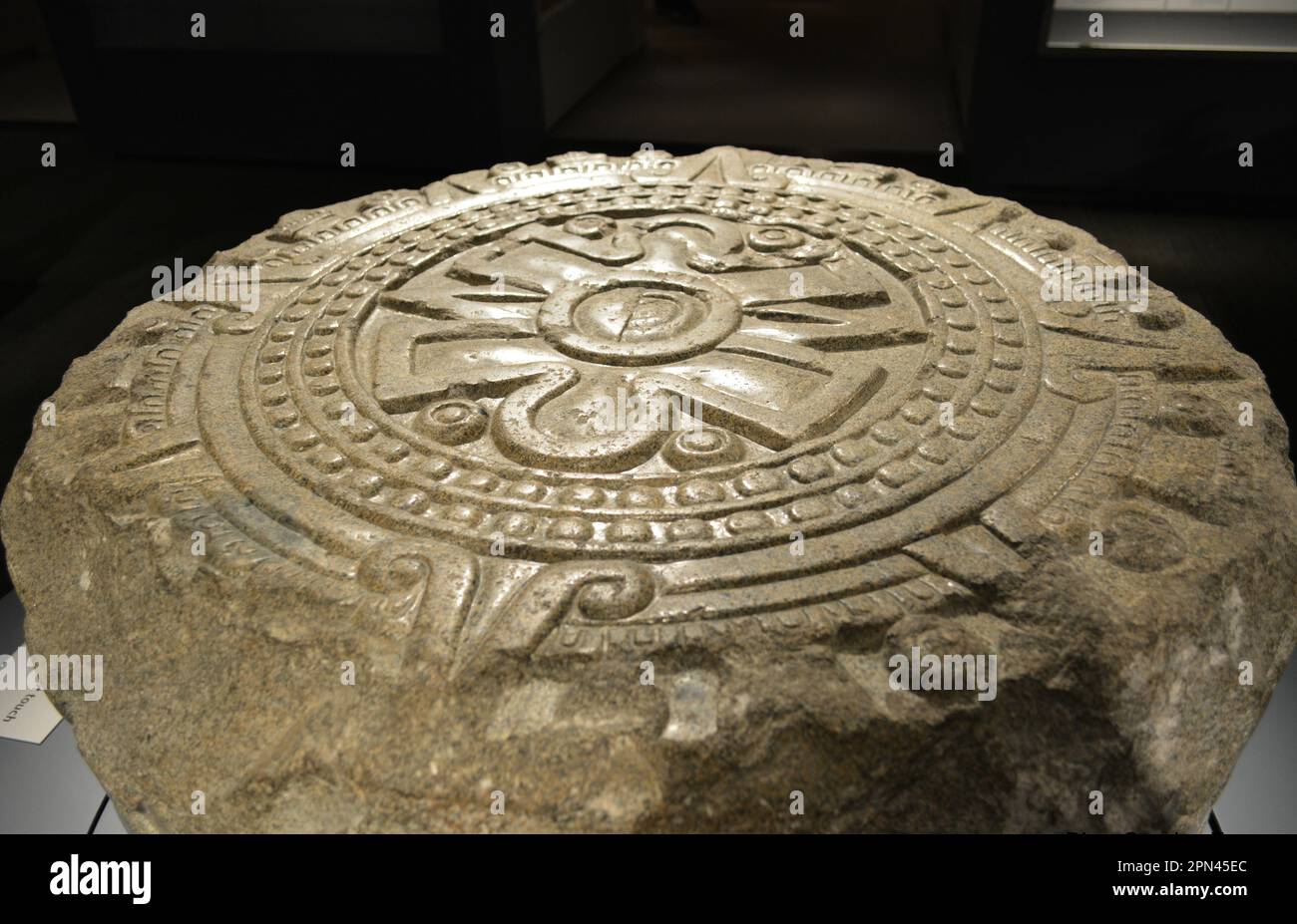 Tamalacalt Aztec Culture with Nahui Ollin Glyph, Princeton University Museum Stock Photo