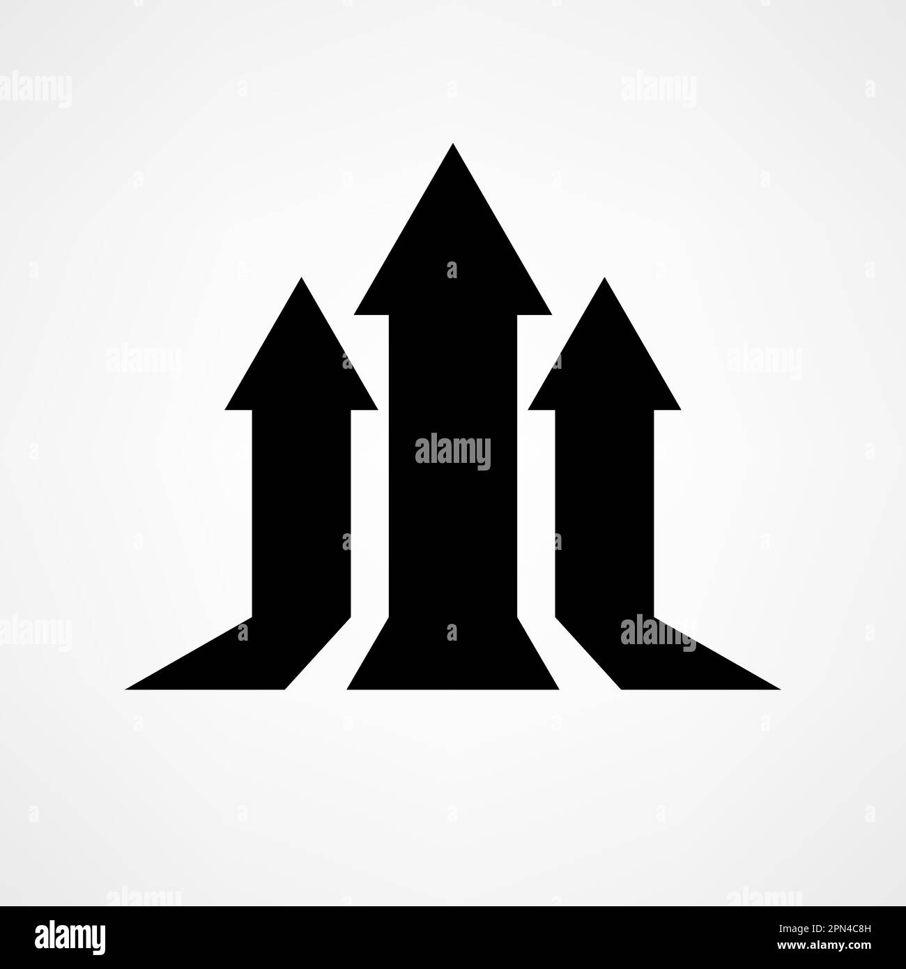 Growth arrow up. Grow upward chart icon. Black sign concept leadership ...