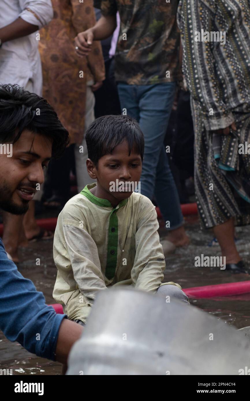 4 April, 2023. Fire in Bongobazar Market. Stock Photo