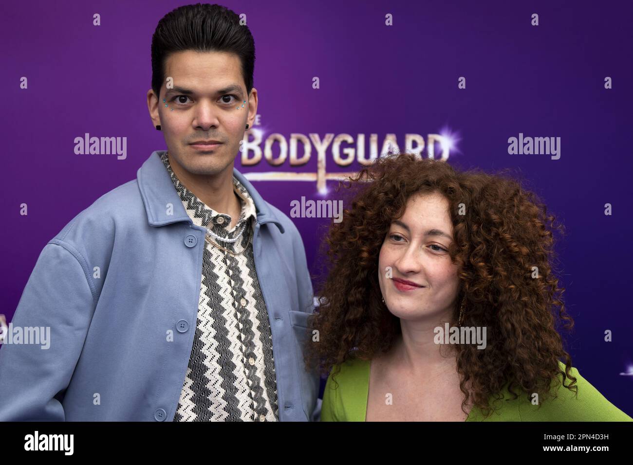 UTRECHT - Glenn Eilbracht and Judith Kotigaro on the red carpet for the premiere of the musical The Bodyguard in the Beatrix Theater. ANP SANDER KONING netherlands out - belgium out Stock Photo