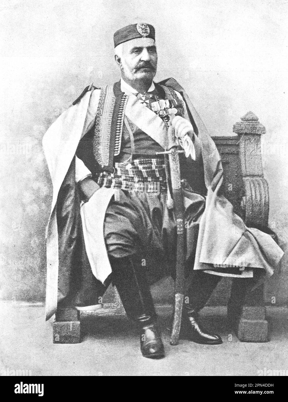 Prince Nicholas I of Montenegro. Photo from 1910. Stock Photo