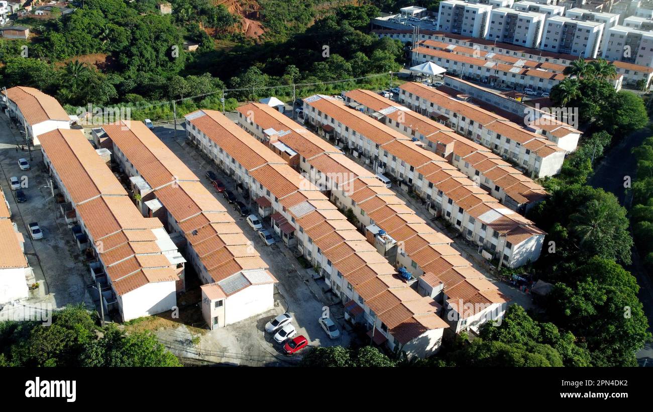 salvador, bahia, brazil - april 15, 2023: houses from the Minha Casa Minha Vida housing program in the city of Salvador. Stock Photo