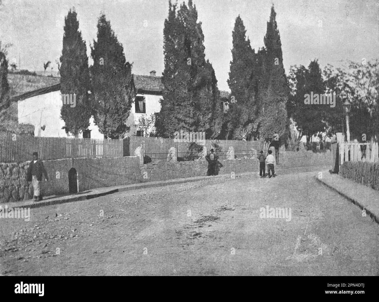 View of Anton Chekhov's dacha in Yalta. Photo from 1910. Stock Photo