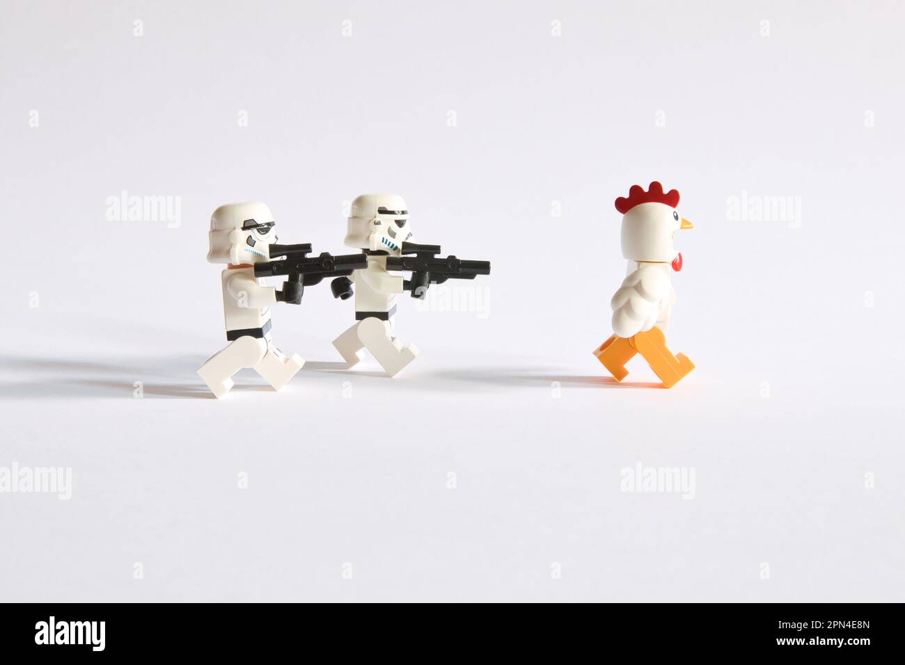 Stormtrooper shot the chicken Stock Photo