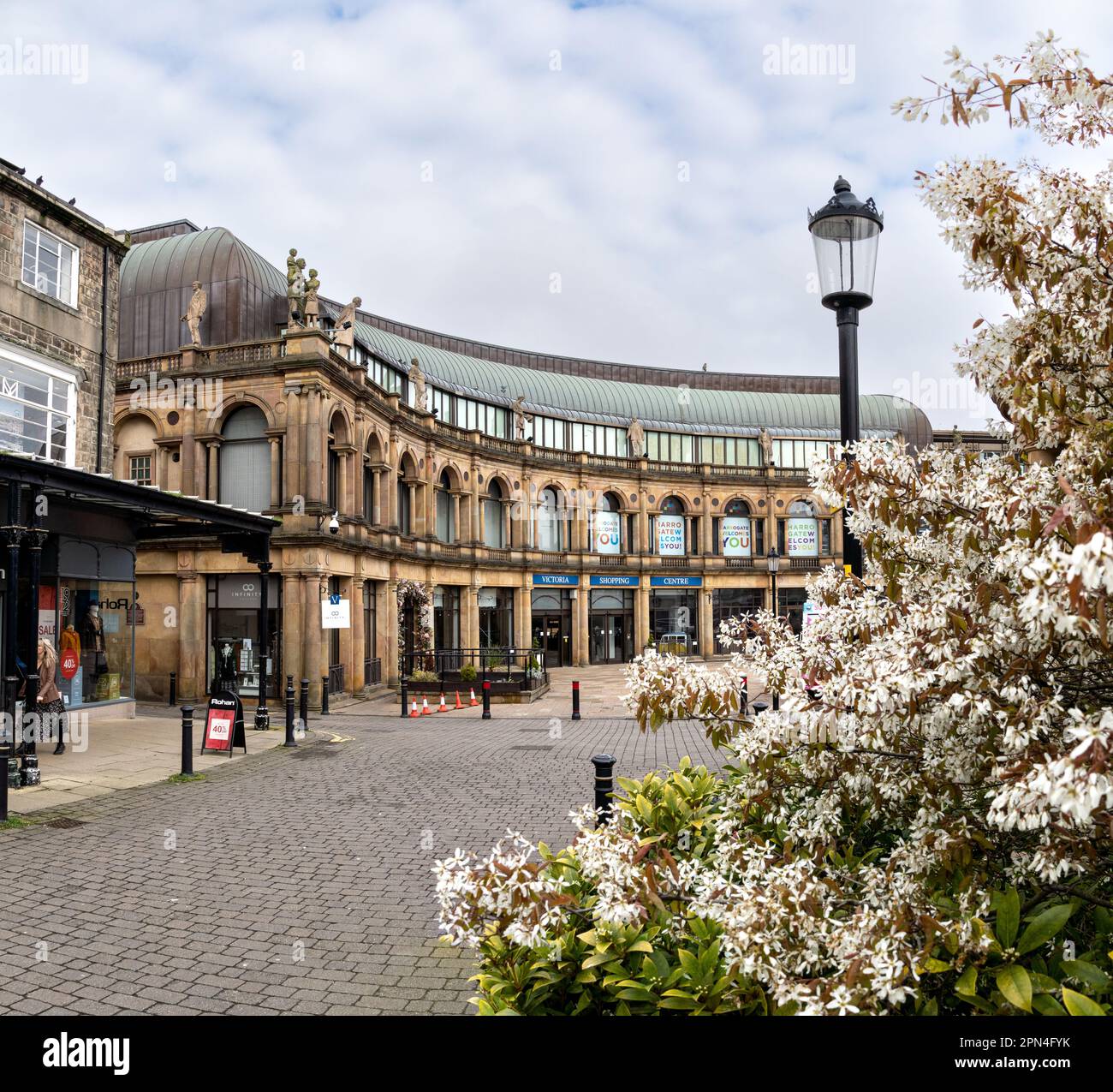 HARROGATE, UK - APRIL 15, 2023.  The faux Victorian architecture of The Victoria Shooping Centre in the town centre of Harrogate in North Yorkshire wi Stock Photo