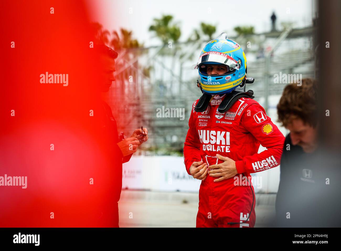 Long Beach, USA. 16th Apr, 2023. ERICSSON Marcus (swe), Chip Ganassi Racing, Dallara IR18 Honda, portrait during the Acura Grand Prix of Long Beach 2023, 3rd round of 2023 NTT IndyCar Series, from April 14 to 16, 2023 on the Streets of Long Beach, in Long Beach, California, United States of America - Photo Florent Gooden/DPPI Credit: DPPI Media/Alamy Live News Stock Photo