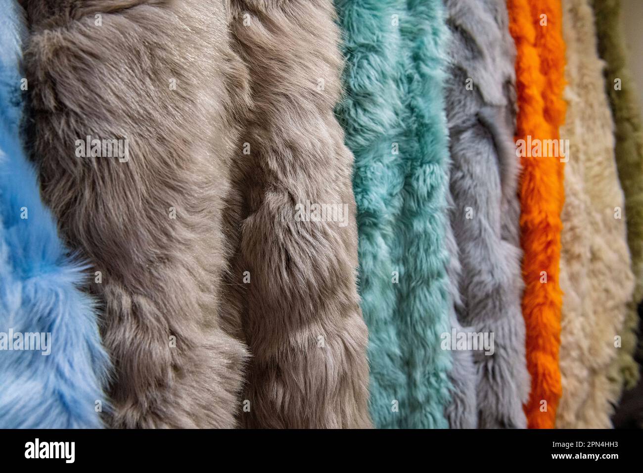 Coloured fur material Stock Photo