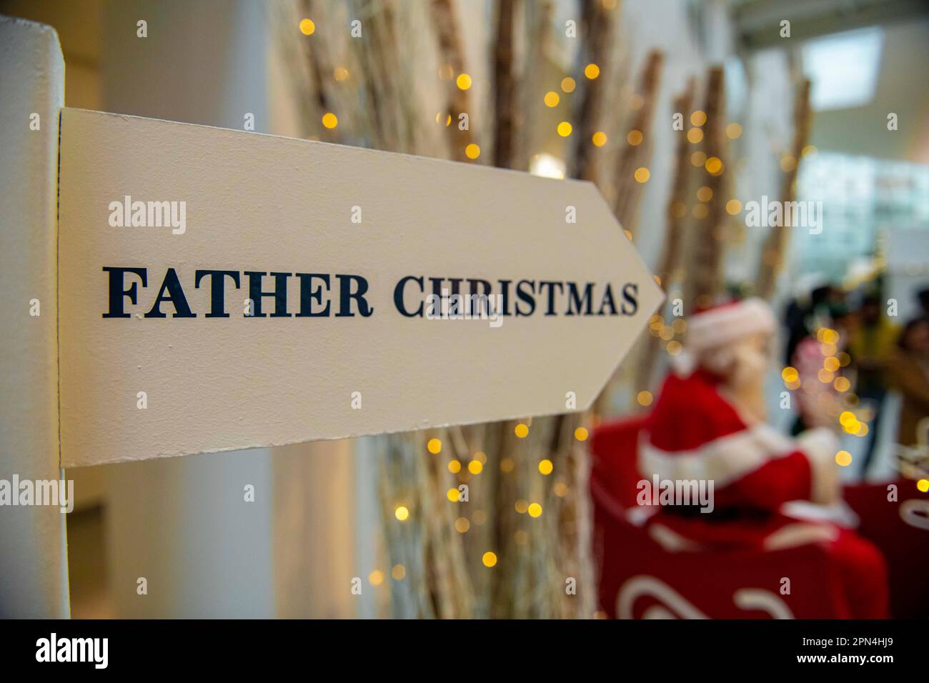 Father Christmas sign... Stock Photo