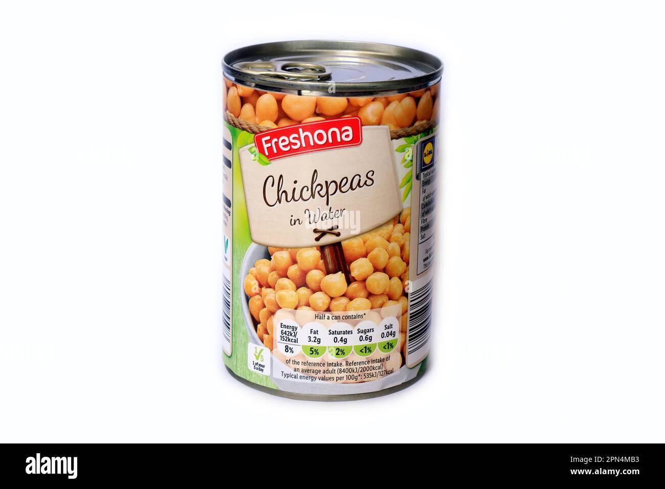Tin of chickpeas in water. Tin Stock Photo Alamy