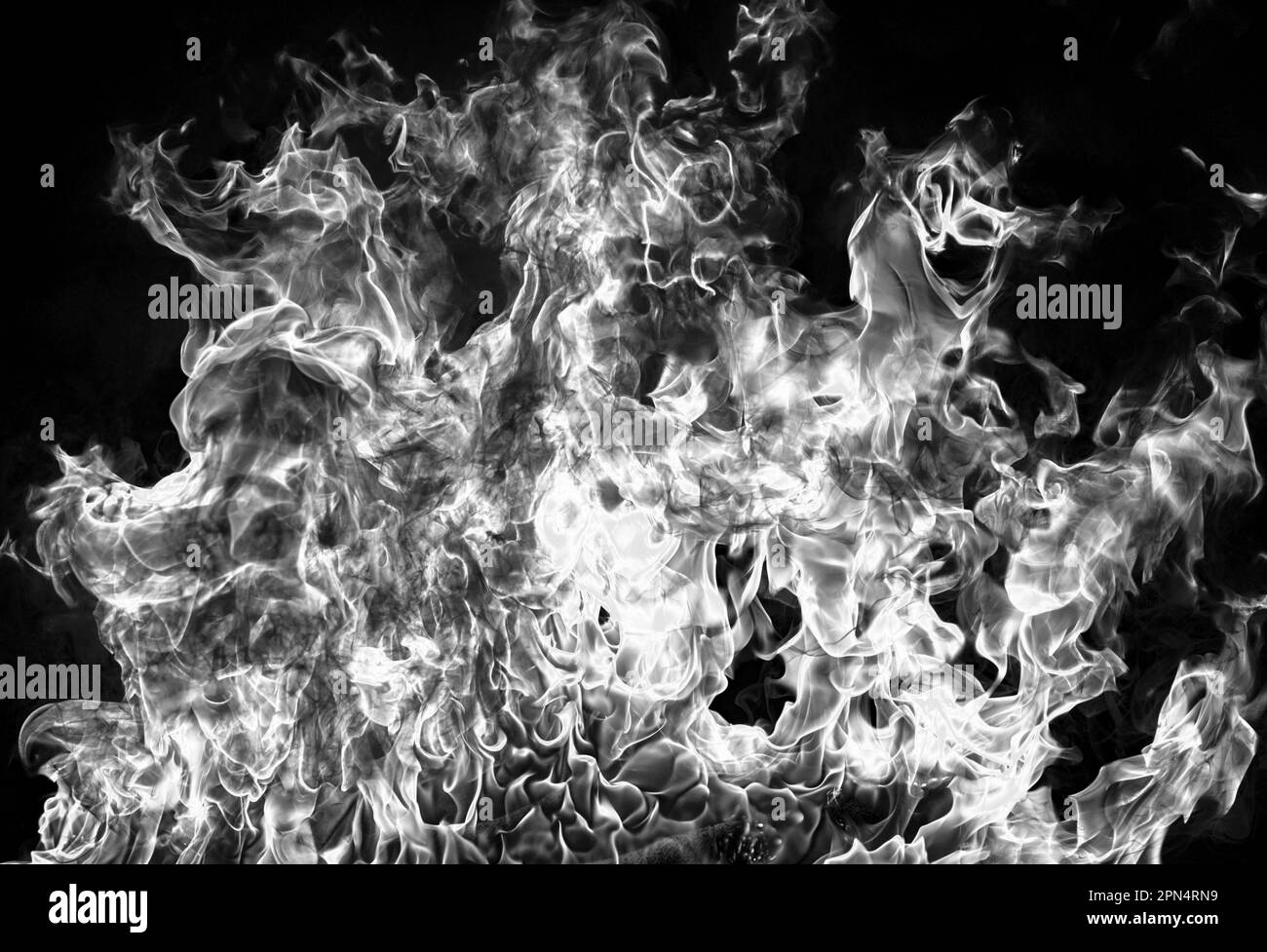 Fire blaze flames on black background. Fire burn flame isolated