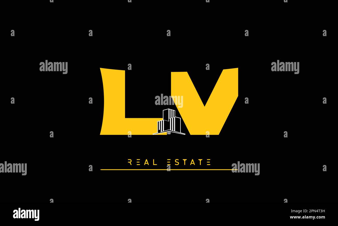 Real Estate letters Modern Creative logo LV , VL Stock Vector