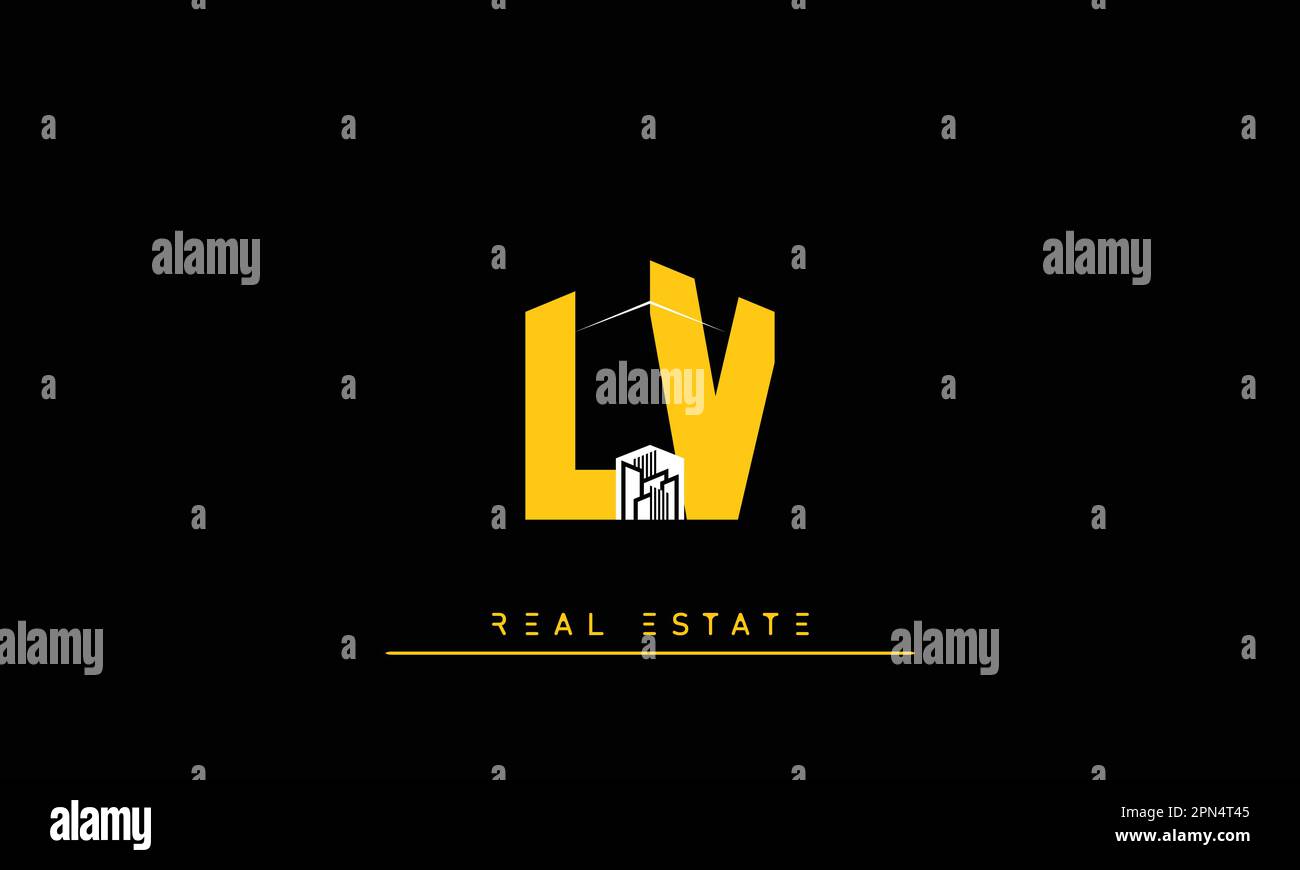 Real Estate letters Modern Creative logo LV , VL Stock Vector
