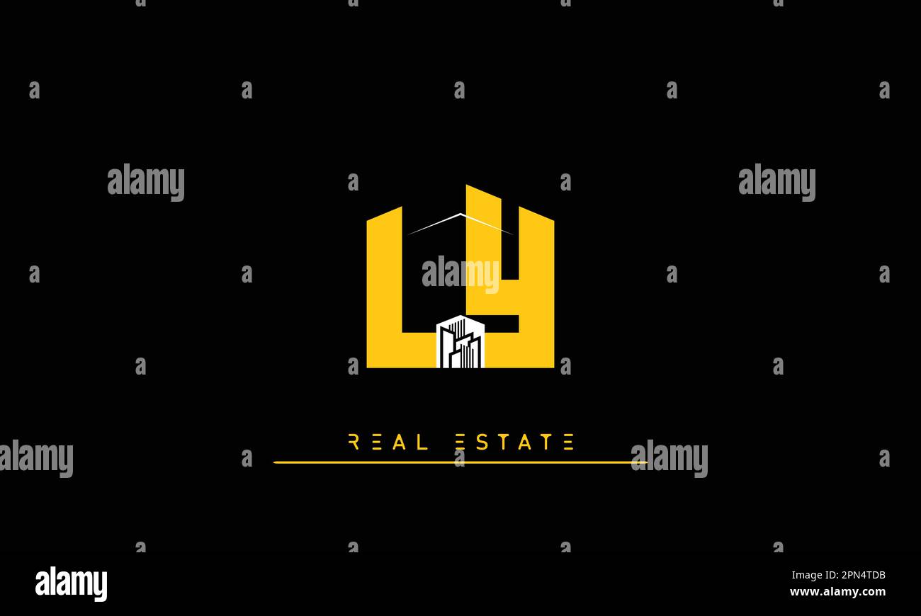 Real Estate letters Modern Creative logo LY , YL Stock Vector