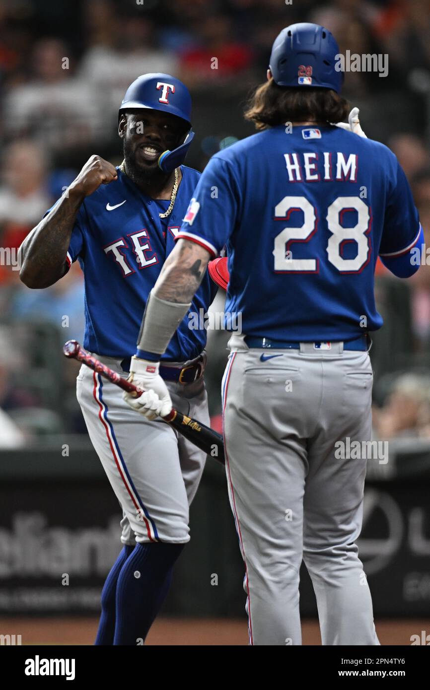 Texas Rangers right fielder Adolis Garcia (53) during the MLB game between  the Texas Ranges and the Houston Astros on Friday, April 14, 2023 at Minute  Stock Photo - Alamy