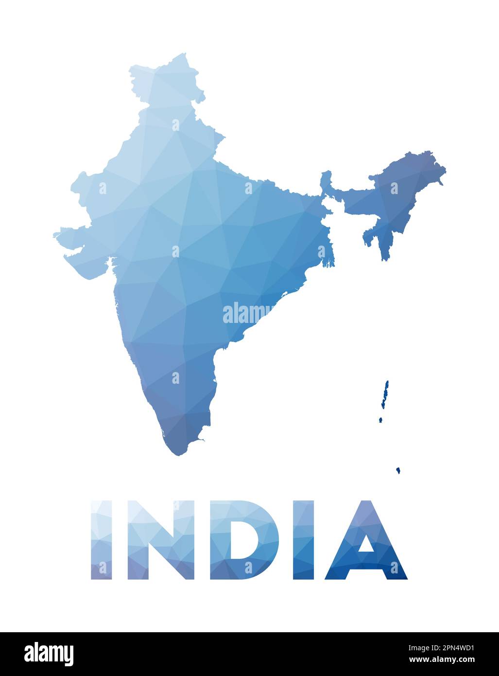 Low poly map of India. Geometric illustration of the country. India ...