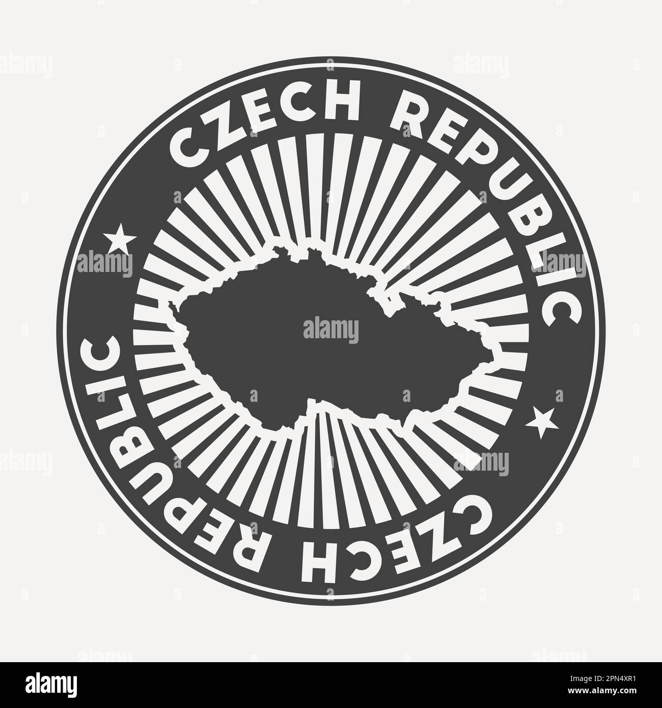 Czech Republic round logo. Vintage travel badge with the circular name and map of country, vector illustration. Can be used as insignia, logotype, lab Stock Vector