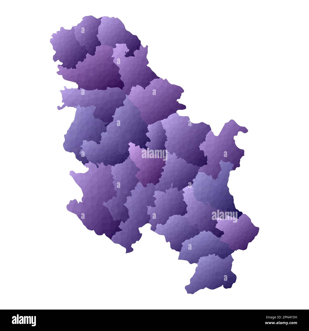 Serbia map. Geometric style country outline. Great violet vector illustration. Stock Vector