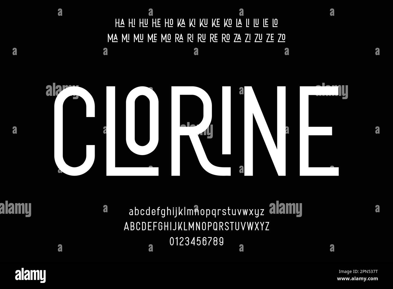 Minimal condensed alphabets font vector with ligatures Stock Vector