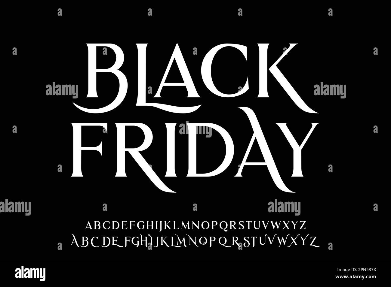 Decorative serif alphabets font vector with alternates Stock Vector