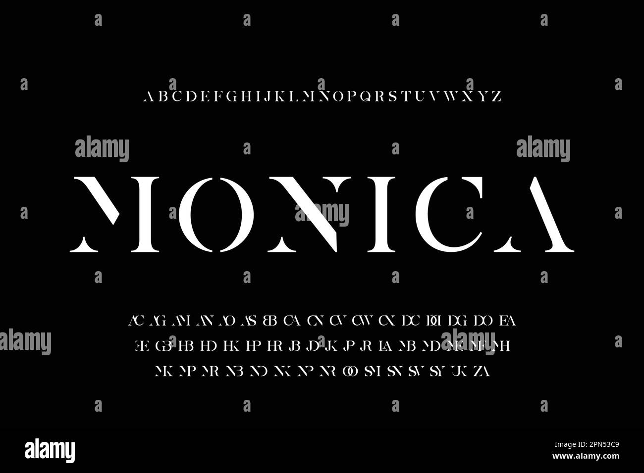 Abstract elegant luxury typeface design vector with ligatures Stock