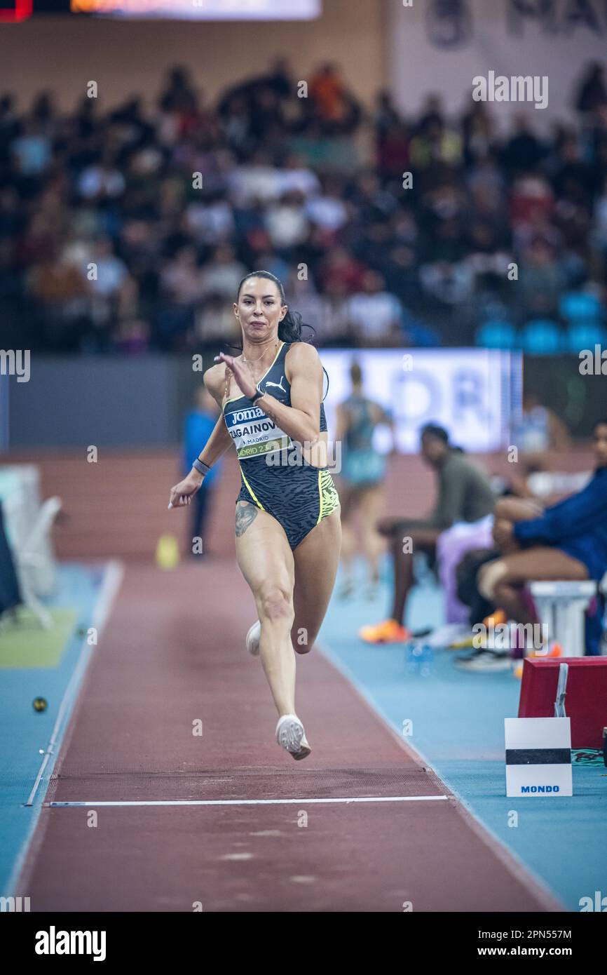 Diana Zagainova participating in the Madrid Indoor Tour of Madrid 2023. Stock Photo