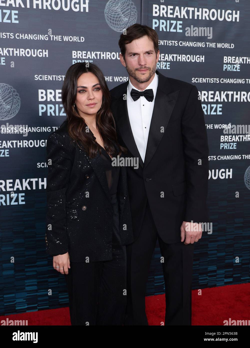 Los Angeles, USA. 15th Apr, 2023. Mila Kunis and Ashton Kutcher attend the 9th Annual Breakthrough Prize Ceremony at the Academy Museum of Motion Pictures on April 15, 2023 in Los Angeles, California. Photo: CraSH/imageSPACE Credit: Imagespace/Alamy Live News Stock Photo