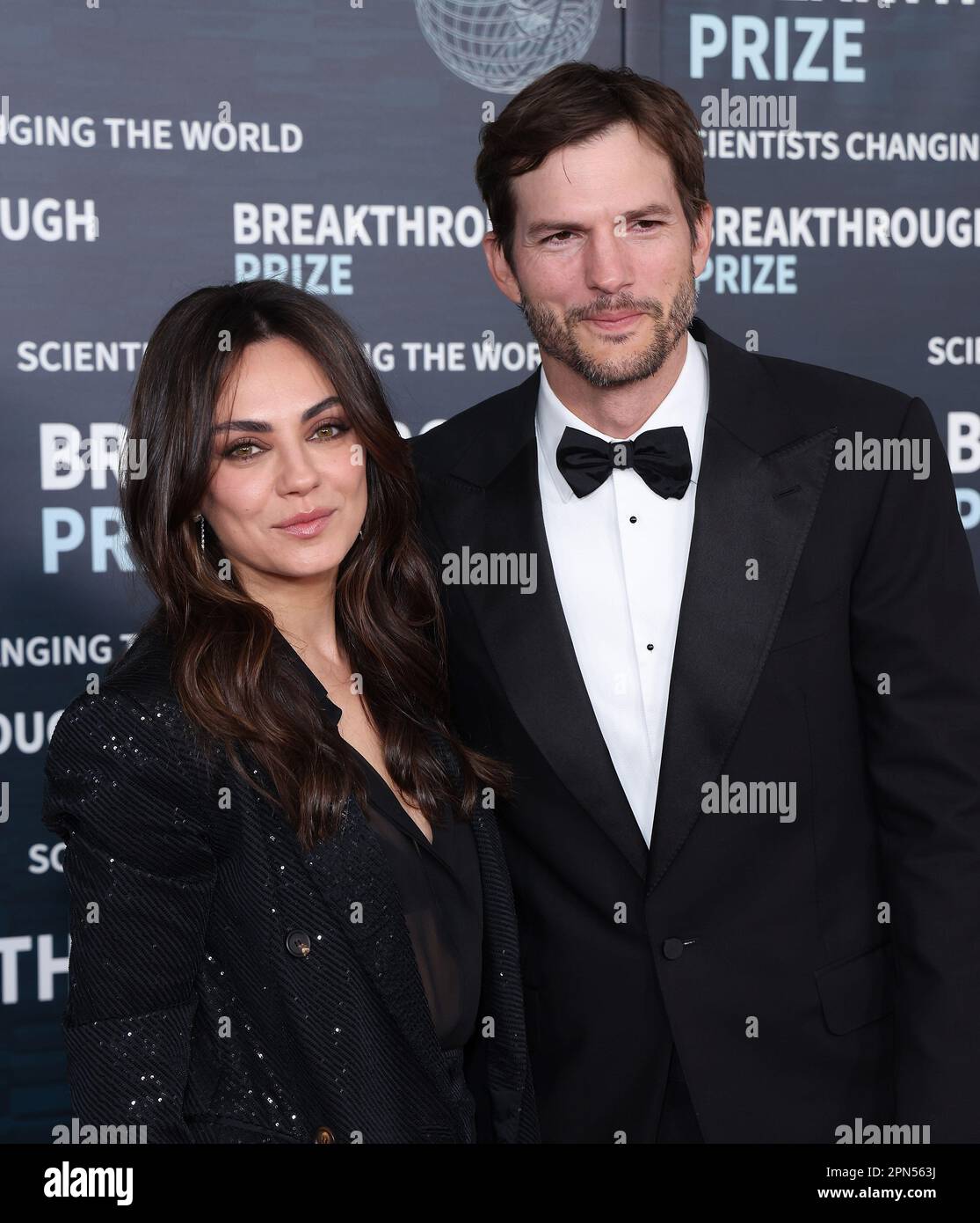 Los Angeles, USA. 15th Apr, 2023. Mila Kunis and Ashton Kutcher attend the 9th Annual Breakthrough Prize Ceremony at the Academy Museum of Motion Pictures on April 15, 2023 in Los Angeles, California. Photo: CraSH/imageSPACE Credit: Imagespace/Alamy Live News Stock Photo