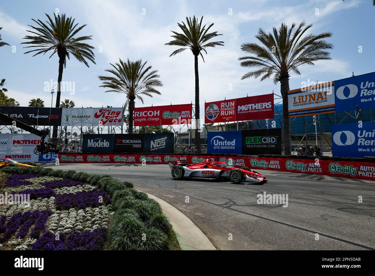 Long Beach, USA. 16th Apr, 2023. 08 ERICSSON Marcus (swe), Chip Ganassi Racing, Dallara IR18 Honda, action during the Acura Grand Prix of Long Beach 2023, 3rd round of 2023 NTT IndyCar Series, from April 14 to 16, 2023 on the Streets of Long Beach, in Long Beach, California, United States of America - Photo Florent Gooden/DPPI Credit: DPPI Media/Alamy Live News Stock Photo