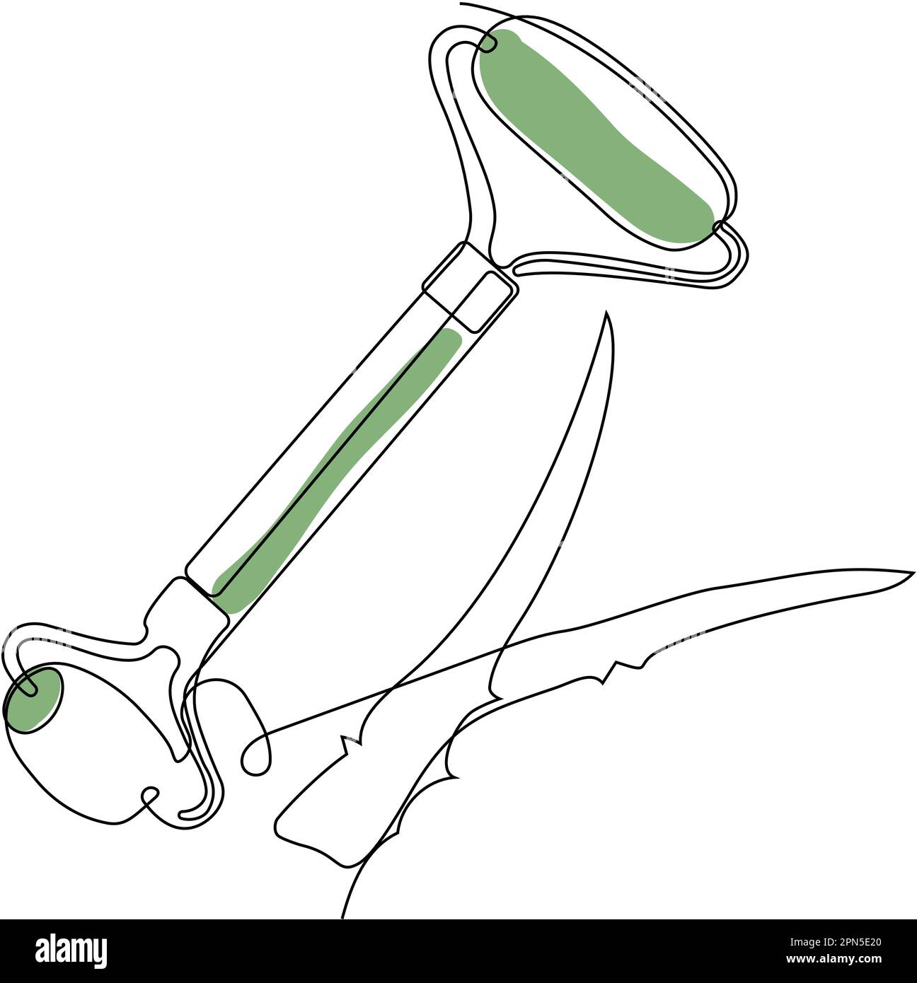 Continuous drawing of one line of scrubbing and body skin care with