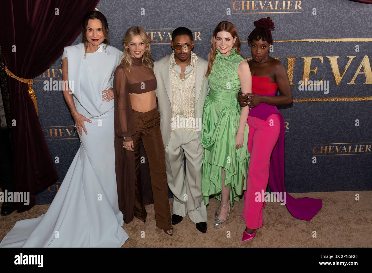 Hollywood, USA. 16th Apr, 2023. Minnie Driver, Samara Weaving, Kelvin Harrison Jr., Lucy Boynton, and Ronke Adekoluejo attend the arrivals of Searchlight Pictures' screening of CHEVALIER at The El Capitan Theater in Hollywood, CA on April 16, 2023. (Photo by Corine Solberg/SipaUSA) Credit: Sipa USA/Alamy Live News Stock Photo