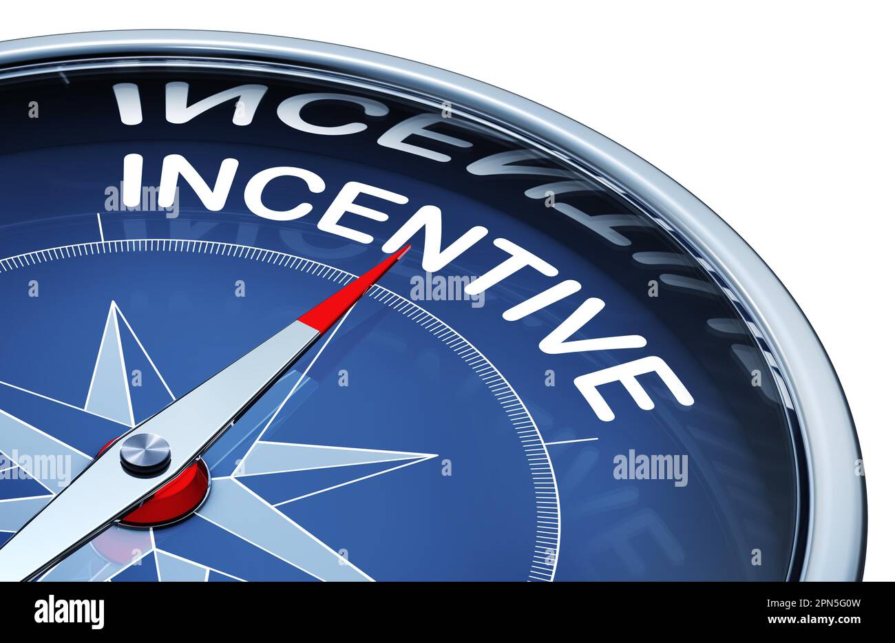 3D rendering of a compass with a incentive icon Stock Photo - Alamy