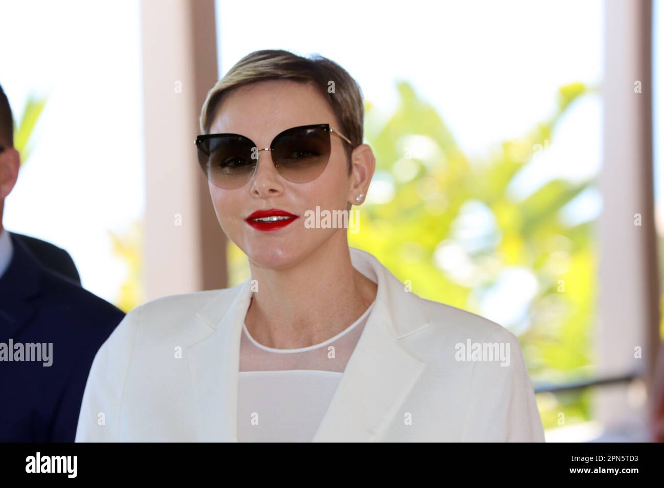 Monaco, Monaco. 16th Apr, 2023. MONACO, Monte Carlo, 16.04.2023: Princess Charlene de Monaco, attends Open Rolex Master 1000 Monte Carlo tennis tournament final on April 16 2023., picture and copyright Thierry CARPICO/ATP images (CARPICO Thierry/ATP/SPP) Credit: SPP Sport Press Photo. /Alamy Live News Stock Photo