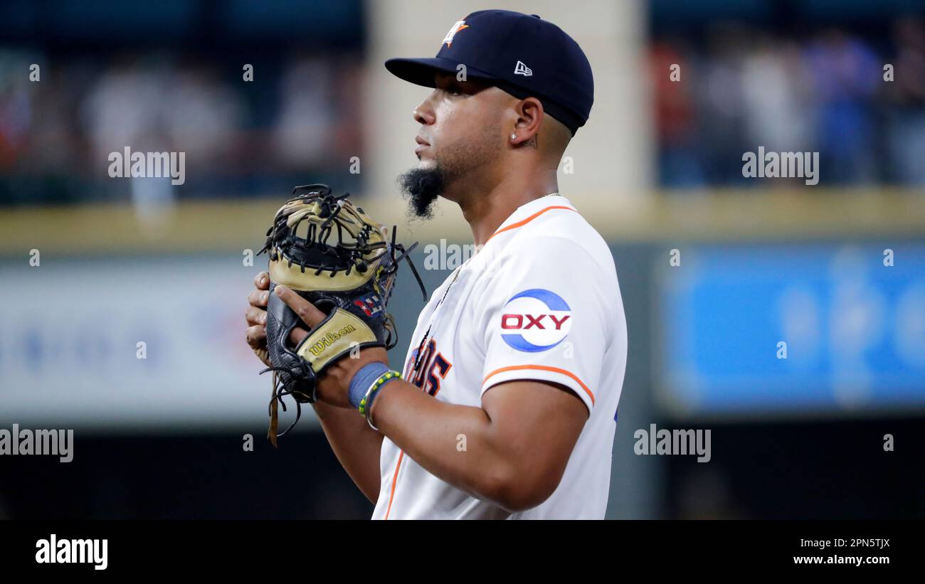 Houston Astros first baseman Jose Abreu works during a spring training  baseball game against the Miami Marlins, Sunday, March 19, 2023, in  Jupiter, Fla. (AP Photo/Lynne Sladky Stock Photo - Alamy