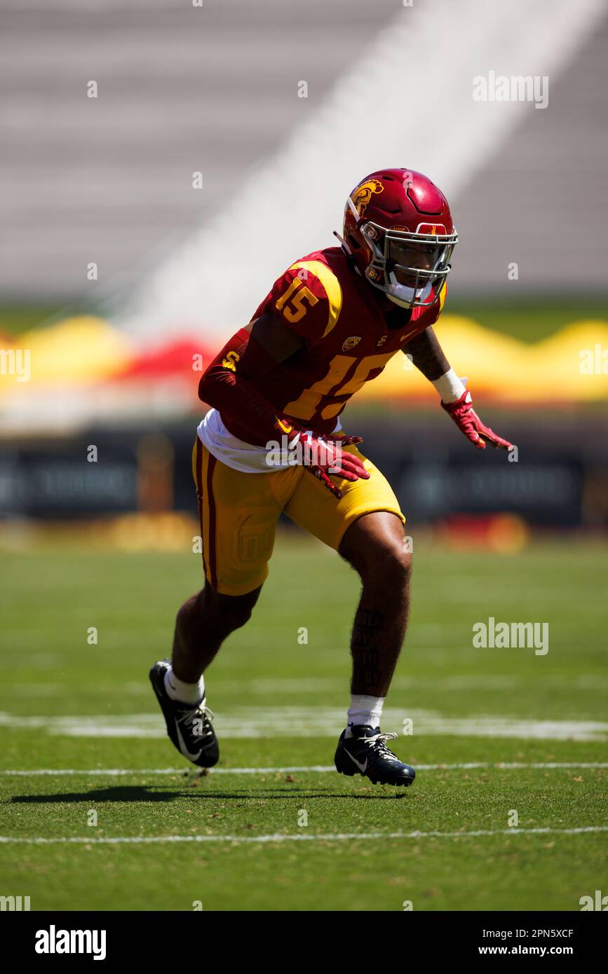 USC Trojans wide receiver Dorian Singer (15) runs a route during USC