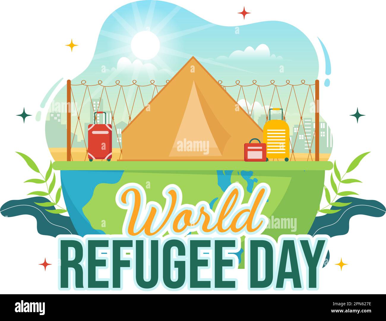 World Refugee Day on 20 June Vector Illustration with Immigration ...