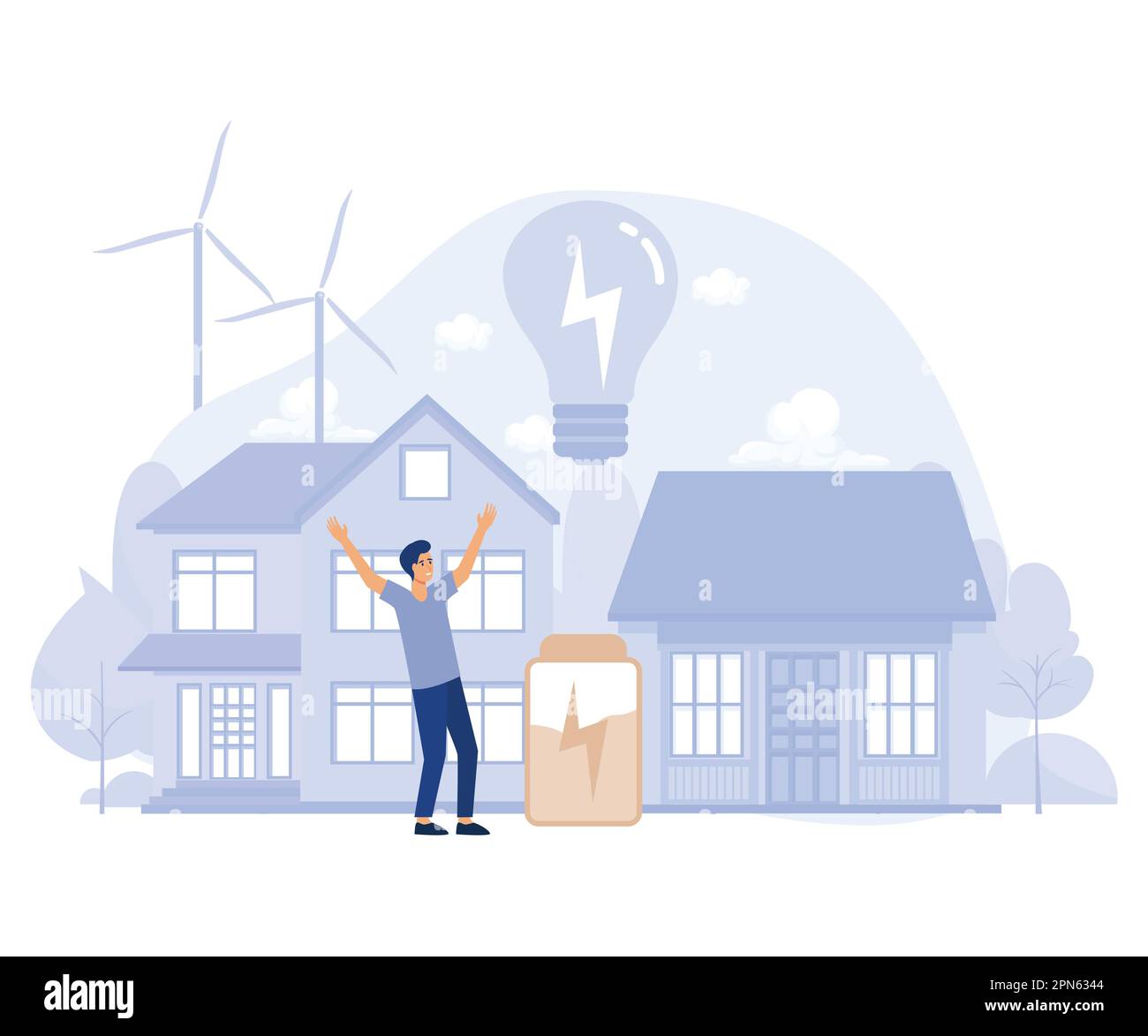 Clean green energy concept, Alternative energy, sustainable eco system ...