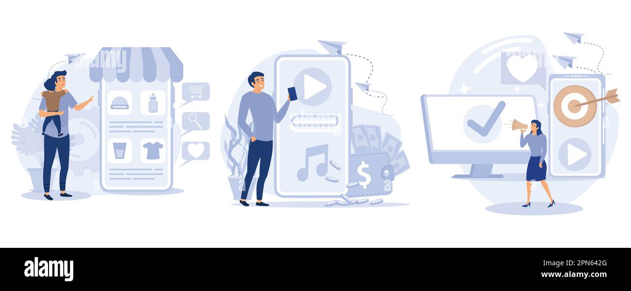 Online retail concept, Niche service marketplace, app