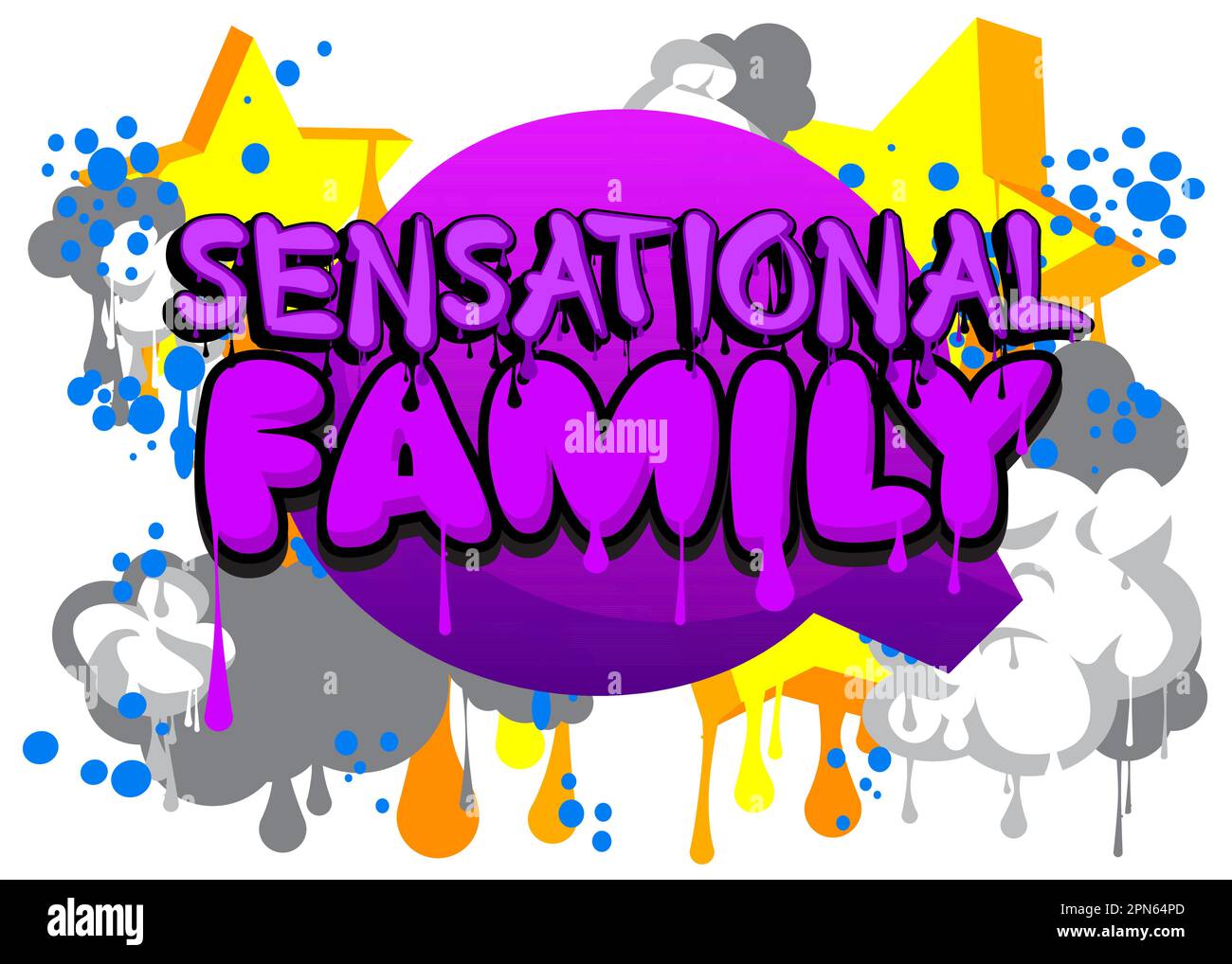 Sensational Family. Graffiti tag. Abstract modern street art decoration